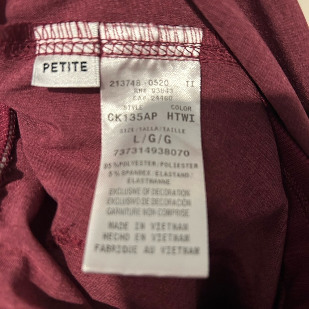 Maroon Cherokee Infiniyt Scrub Pants LARGE/PETITE - Picture 5 of 5